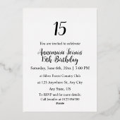 Minimalistische Kalligraphie Folieneinladung (Rückseite)