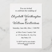 Minimalistische Kalligraphie Folieneinladung (Rückseite)