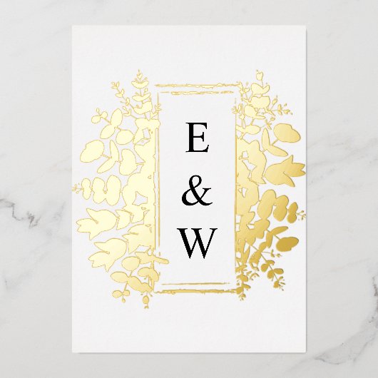 Minimalistische Kalligraphie Folieneinladung (Vorderseite)