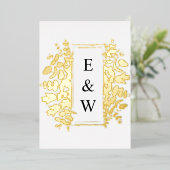 Minimalistische Kalligraphie Folieneinladung (Stehend vorne)