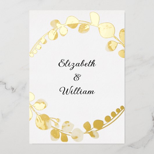 Minimalistische Kalligraphie Folieneinladung (Vorderseite)