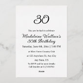 Minimalistische Kalligraphie Folieneinladung (Rückseite)