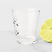 Minimalistische Kalligraphie freut sich auf die Zu Schnapsglas (Rechts)