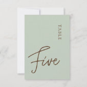Minimalistische Kalligraphie, fünfte Tischnummer (Rückseite)