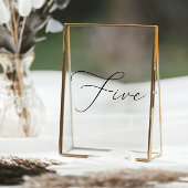 Minimalistische Kalligraphie, fünfte Tischnummer Fensteraufkleber