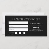 Minimalistische Kalligraphie-Geschenkgutschrift (Rückseite)