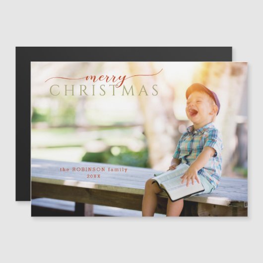 Minimalistische Kalligraphie - Gruß und Foto Magnetkarte (Vorne/Hinten)