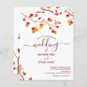 Minimalistische Kalligraphie-Hochzeit im Herbst ei (Vorne/Hinten)