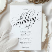 Minimalistische Kalligraphie Hochzeit mit QR-Code- Einladung