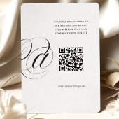 Minimalistische Kalligraphie Hochzeit mit QR-Code- Einladung