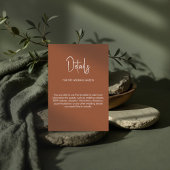 Minimalistische Kalligraphie Hochzeit Terrakotta Begleitkarte