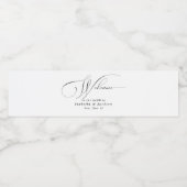 Minimalistische Kalligraphie-Hochzeit Wasserflaschenetikett (Einzelnes Label)