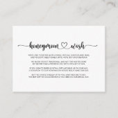 Minimalistische Kalligraphie Honeymoon Wish Begleitkarte (Vorderseite)