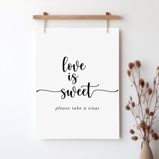 Minimalistische Kalligraphie Liebe ist süßes Zeich Poster