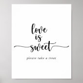 Minimalistische Kalligraphie Liebe ist süßes Zeich Poster (Vorne)