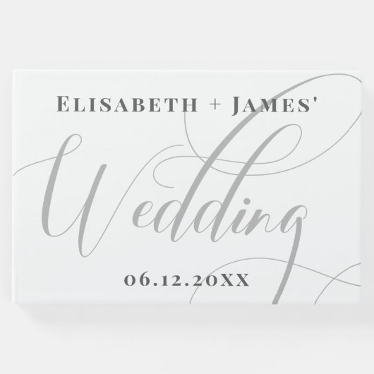 Minimalistische Kalligraphie Moderne Begrüßung Gästebuch (Vorderseite)