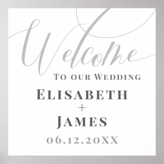 Minimalistische Kalligraphie Moderne Begrüßung Poster (Vorne)