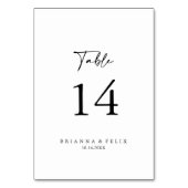 Minimalistische Kalligraphie Moderne Elegante Hoch Tischnummer (Vorderseite)