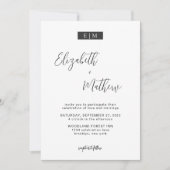 Minimalistische Kalligraphie Monogram Foto Wedding Einladung (Vorderseite)