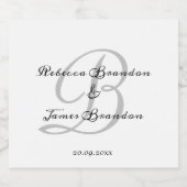 Minimalistische Kalligraphie Monogramm Sparkling L Schaumweinetikett (Einzelnes Label)