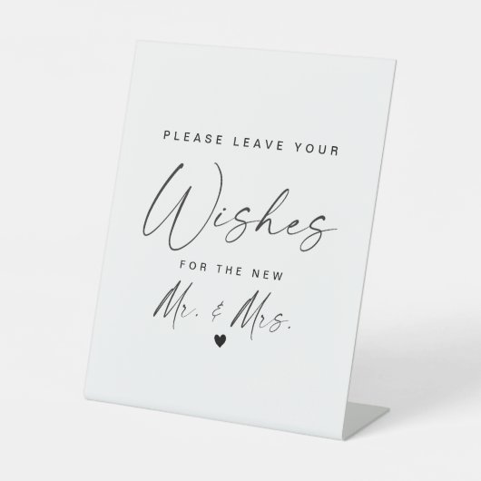Minimalistische Kalligraphie Mr. and Mrs. Wishings Sockelschild (Vorderseite)
