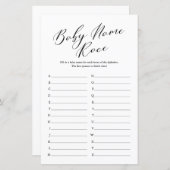 Minimalistische Kalligraphie Name Race Baby Shooti (Vorne/Hinten)