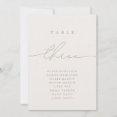 Minimalistische Kalligraphie Neutral Drei Tischnum (Vorderseite)