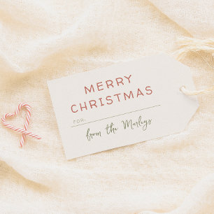 Minimalistische Kalligraphie Niedlich Frohe Weihna Geschenkanhänger