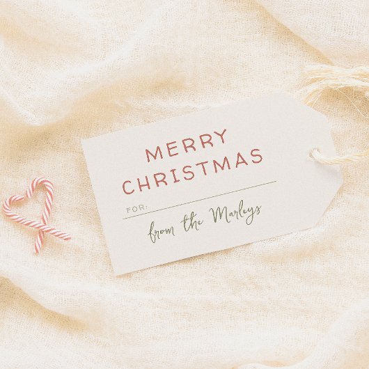 Minimalistische Kalligraphie Niedlich Frohe Weihna Geschenkanhänger