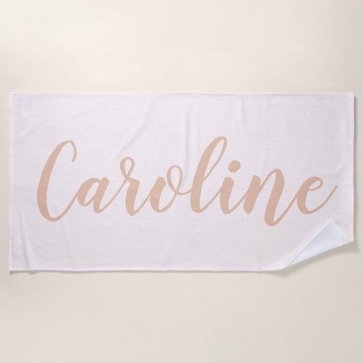 Minimalistische Kalligraphie - Personalisierter Na Strandtuch (Vorderseite)