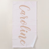 Minimalistische Kalligraphie - Personalisierter Na Strandtuch (Vorderseite)