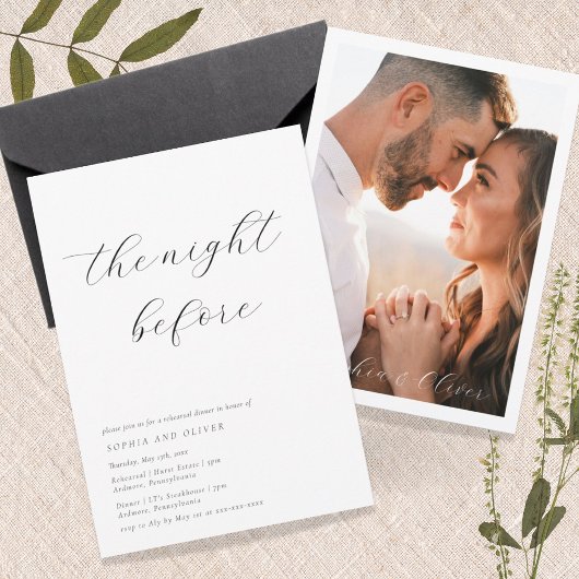 Minimalistische Kalligraphie Probe Abendessen Einladung