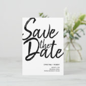 Minimalistische Kalligraphie rettete die moderne Save The Date (Stehend Vorderseite)