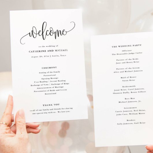 Minimalistische Kalligraphie Schwarz + Weißbuch-Pr Flyer