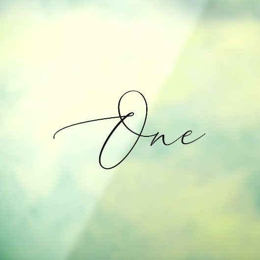 Minimalistische Kalligraphie Schwarze Tischnummer Fensteraufkleber (Blatt 3)