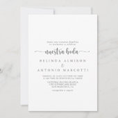Minimalistische Kalligraphie Silver Nuestra Boda Einladung (Vorderseite)