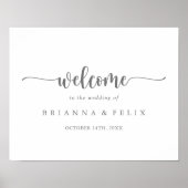 Minimalistische Kalligraphie Silver Wedding Willko Poster (Vorne)