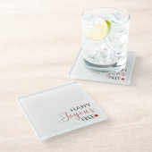 Minimalistische Kalligraphie Sobriety Glasuntersetzer (Schrägansicht)