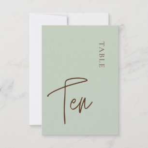 Minimalistische Kalligraphie Tabelle 10 Tischnumme Einladung