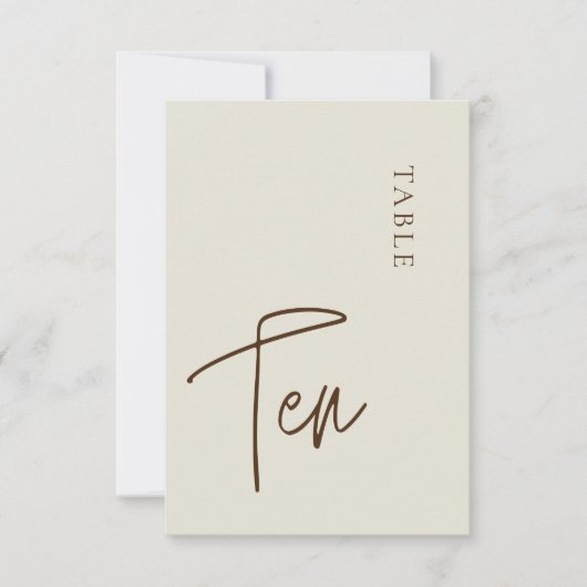 Minimalistische Kalligraphie Tabelle 1 Tischnummer (Vorderseite)