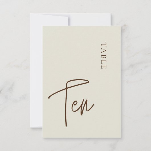 Minimalistische Kalligraphie Tabelle 1 Tischnummer (Rückseite)