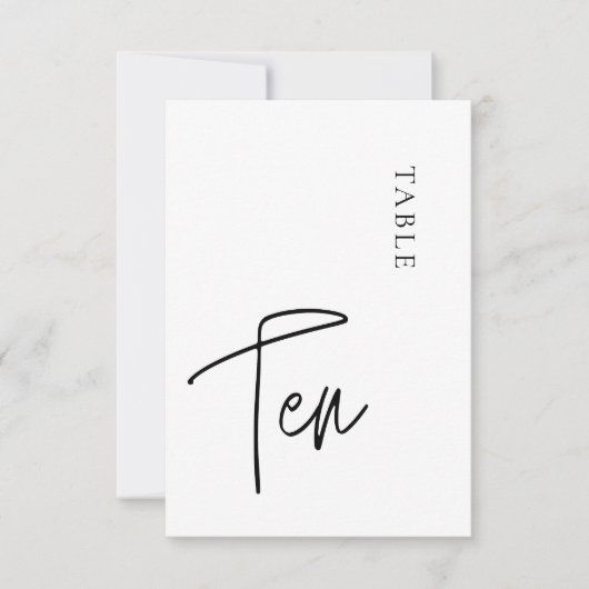 Minimalistische Kalligraphie Tabelle 1 Tischnummer (Vorderseite)
