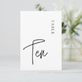 Minimalistische Kalligraphie Tabelle 1 Tischnummer (Stehend Vorderseite)