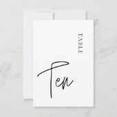 Minimalistische Kalligraphie Tabelle 1 Tischnummer (Rückseite)