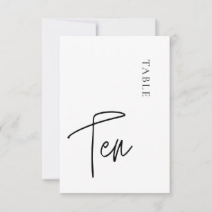 Minimalistische Kalligraphie Tabelle 1 Tischnummer