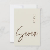 Minimalistische Kalligraphie Tabelle 7 Tischnummer (Rückseite)