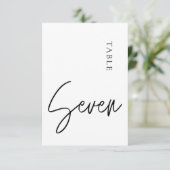 Minimalistische Kalligraphie Tabelle 7 Tischnummer (Stehend Vorderseite)