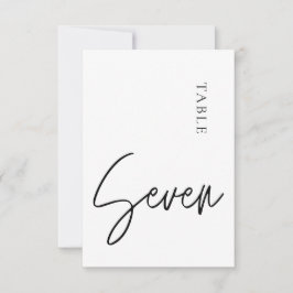 Minimalistische Kalligraphie Tabelle 7 Tischnummer