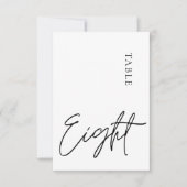 Minimalistische Kalligraphie Tabelle acht Tischnum Einladung (Vorderseite)