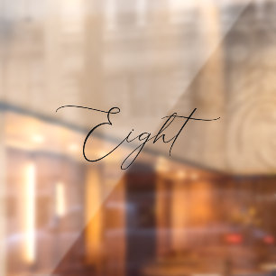 Minimalistische Kalligraphie Tabelle Acht Tischnum Fensteraufkleber